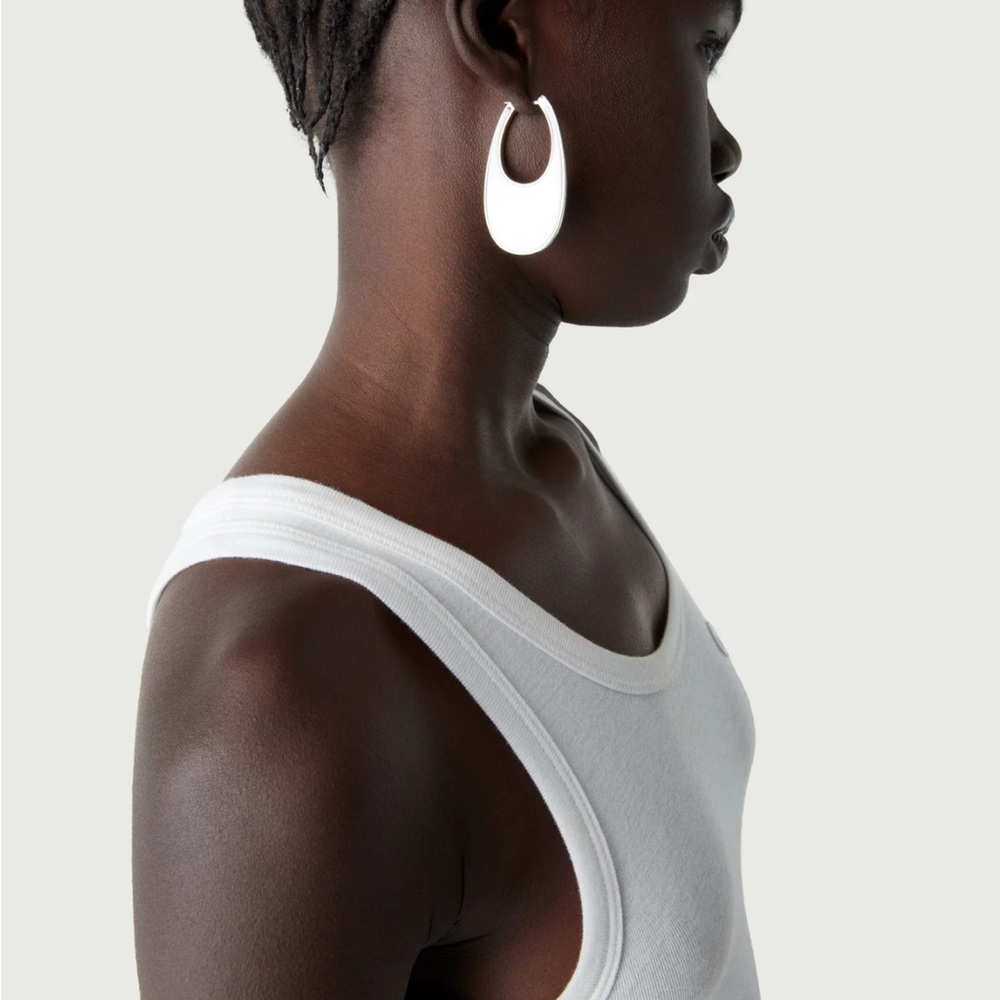 Copermi black The Swipe Earring is a daring alternative to a classic hoop
